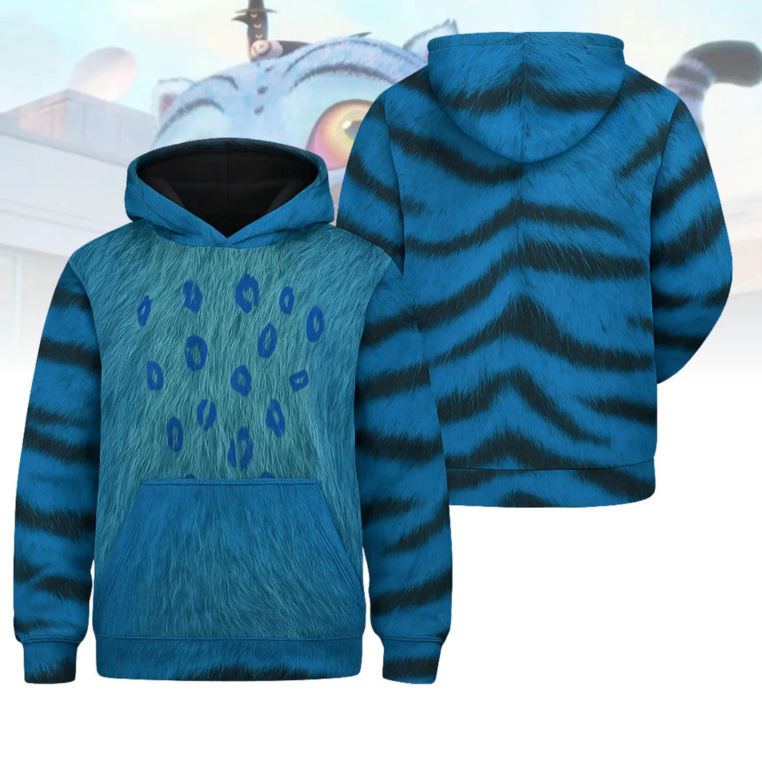 Derpy Tiger Costume Printed Hoodie Jogger Sets, Kpop Demon Hunters Costume Hoodie, Tiger Cosplay Set, Huntrix Kpop Movie Cosplay Outfit