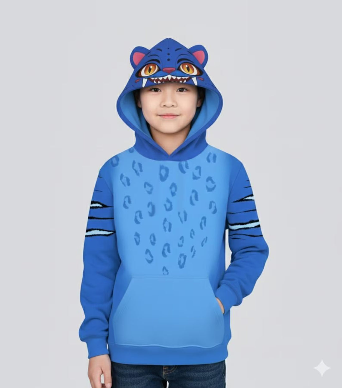 Derpy Tiger Costume Cosplay Set, Kpop Demon Hunters Hoodie, Blue Tiger Cosplay Jogger, Halloween Huntrix Kpop Movie Outfit