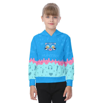 Kids Derpy Tiger Kawaii Cat Ear Hoodie Kpop demon hunters -Inspired Pastel Anime Streetwear