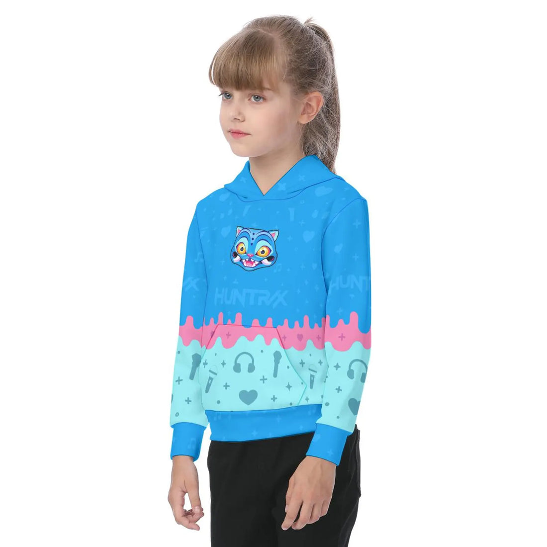 Kids Derpy Tiger Kawaii Cat Ear Hoodie Kpop demon hunters -Inspired Pastel Anime Streetwear