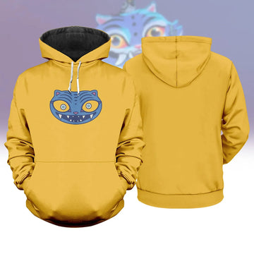 Kpop Demon Hunters Zoey Women Yellow Derpy Tiger Hoodie Cosplay Costume, Zoey Sweatshirt, Huntrix Saja Girls Tee,Halloween Gift For Her