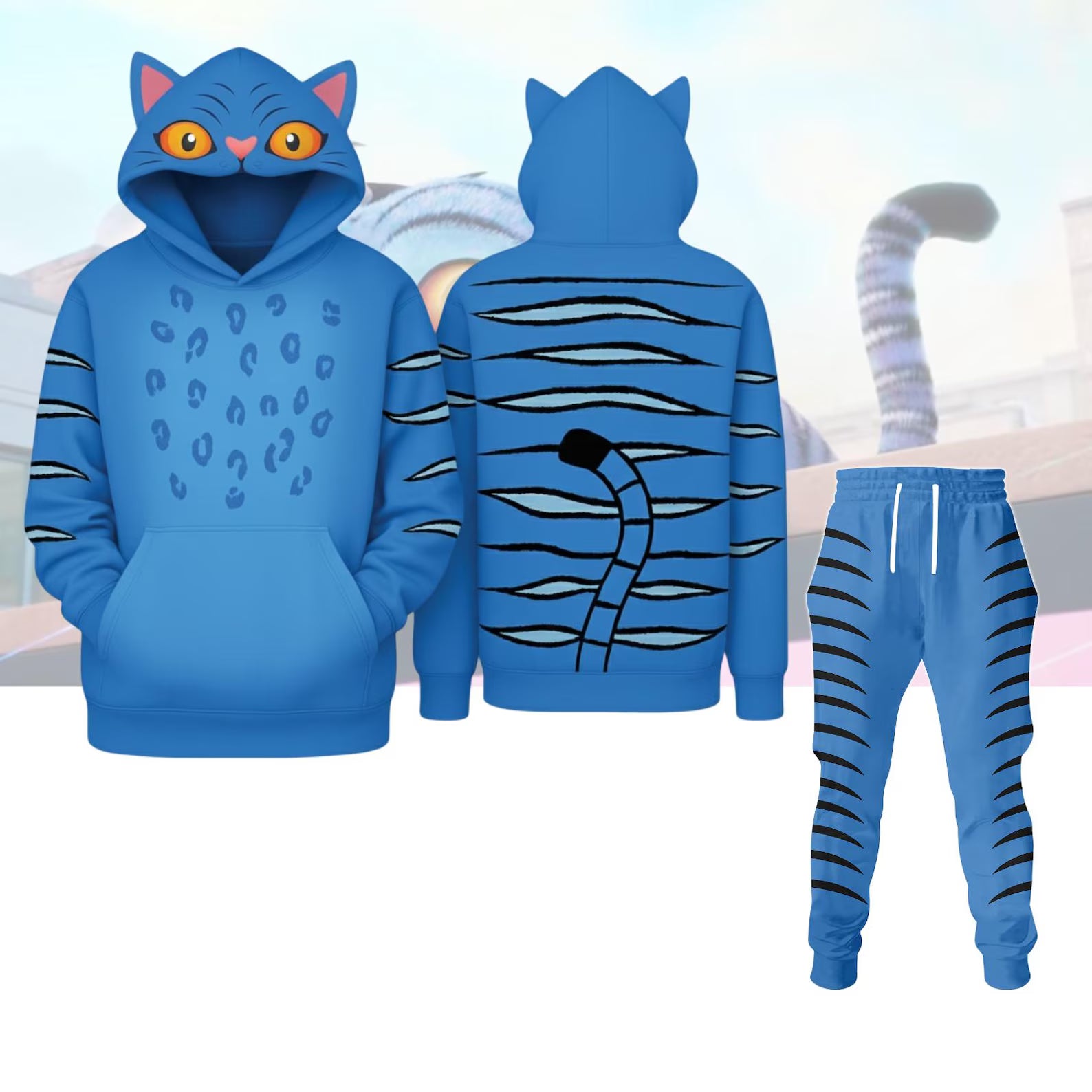 Derpy Tiger Costume Hoodie Jogger, Derpy Tiger Costume Hoodie, Kpop Demon Hunters Tiger Hoodie, Kpop Tiger Hoodie, Halloween Costume