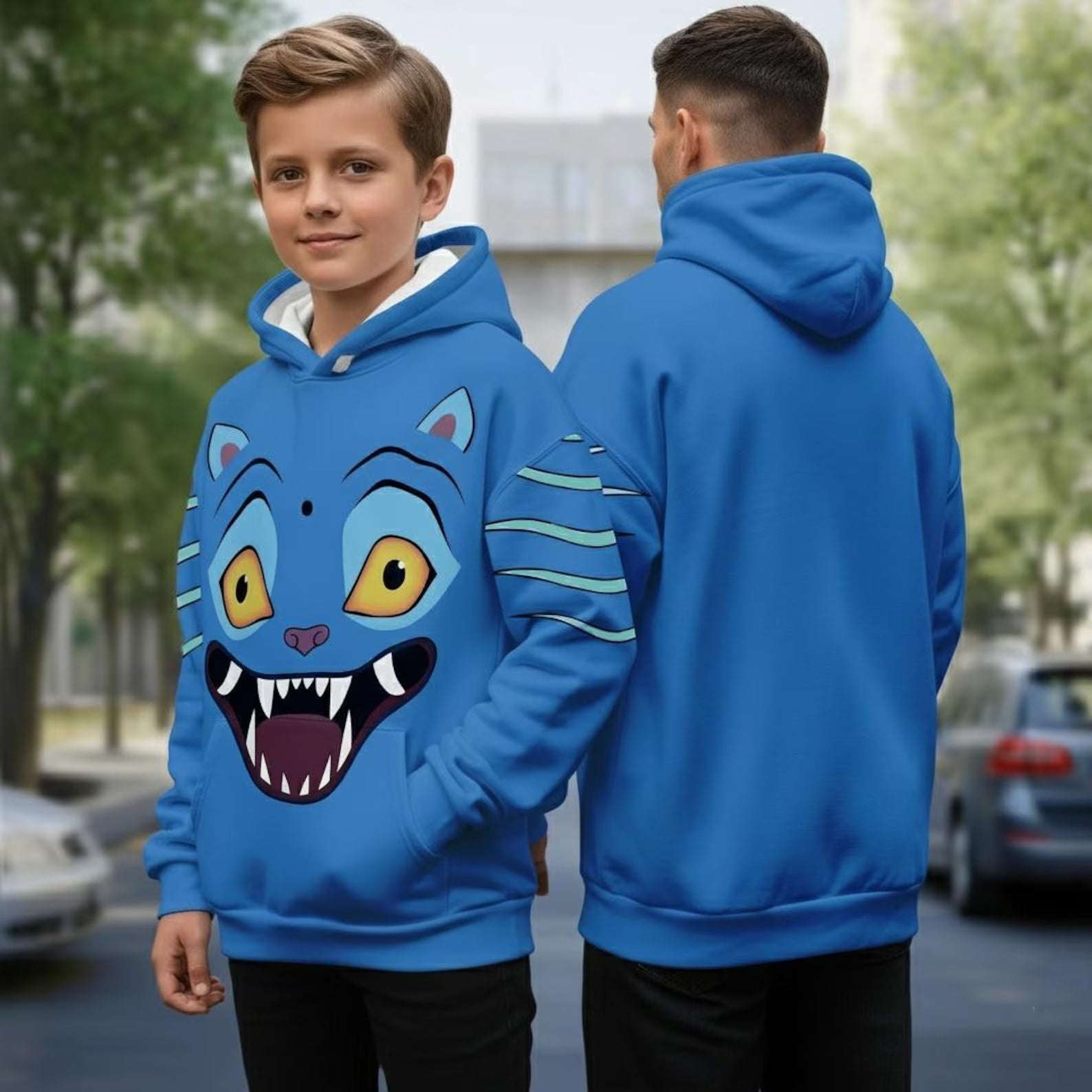 Derpy Tiger Demon Hunter Hoodie Outfit, Kpop Demon Hunter Tiger Joggers for Boys, Saja Boy Band Kpop Mens T-Shirt, Tiger Hunter Fan Gif