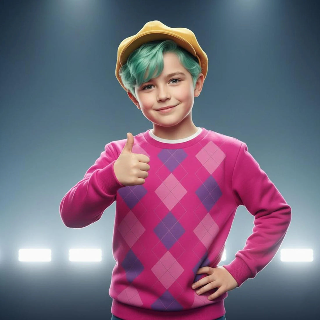 Baby Saja Costume Sweatshirt, Pink Argyle Costume Cosplay Set, Saja Boy Kpop Hunter Hoodie, Demon Hunter Merch