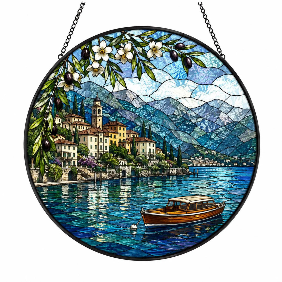 Italian Landscape Suncatcher, Venice Tuscany Lake Como Window Hanging, Italy Lover Gift, La Dolce Vita Home Decor