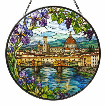 Italian Landscape Suncatcher, Venice Tuscany Lake Como Window Hanging, Italy Lover Gift, La Dolce Vita Home Decor