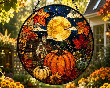 Our First Halloween Suncatcher, Stained Glass Ghost Couple Window Hanging, Personalized Spooky Fall Decor, First Halloween Gift