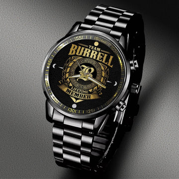 BURRELL W8 - LIFETIME MEMBER - Black Fashion Watch Custom Your Name, Best Family Gifts