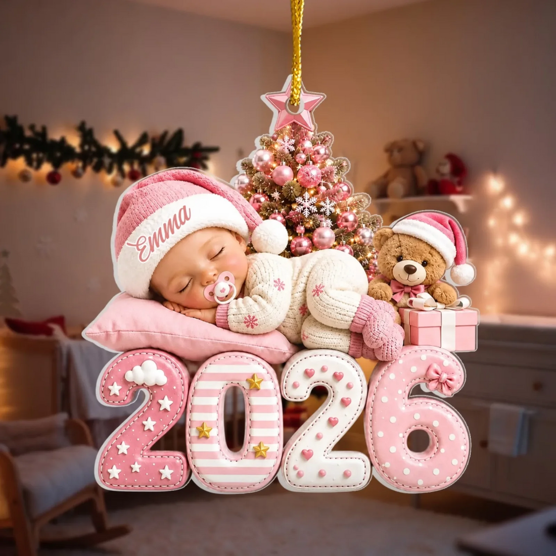 Babys First Christmas 2026 Personalized Acrylic Ornament Custom Baby Name 2026 Ornament Baby Newborn Christmas Keepsake New Parents Gift