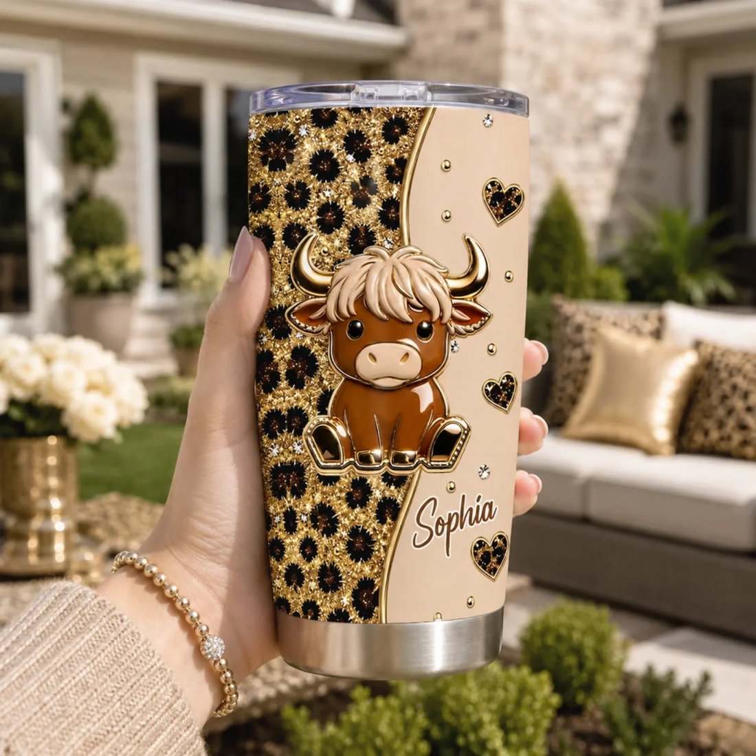Cute Baby Highland Cow Personalized Tumbler Gift For Cow Lovers Highland Cow Lovers Gift For Her Family Friend Gift