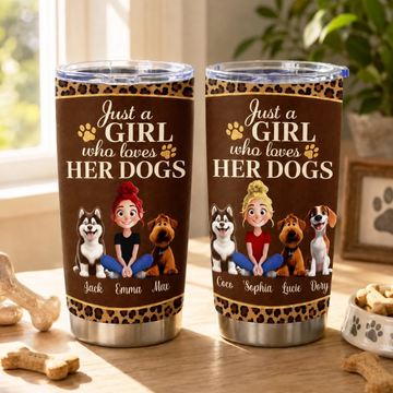 Chic Dog Mom Personalized Tumbler Custom Dog Mom Leopard Tumbler Gift For Dog Mom