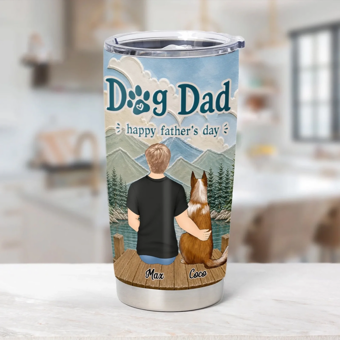Dad Dog A Bond That Cant Be Broken Personalized Tumbler Gift For Dog Dad Dog Lovers Gift Dad Tumbler Gift