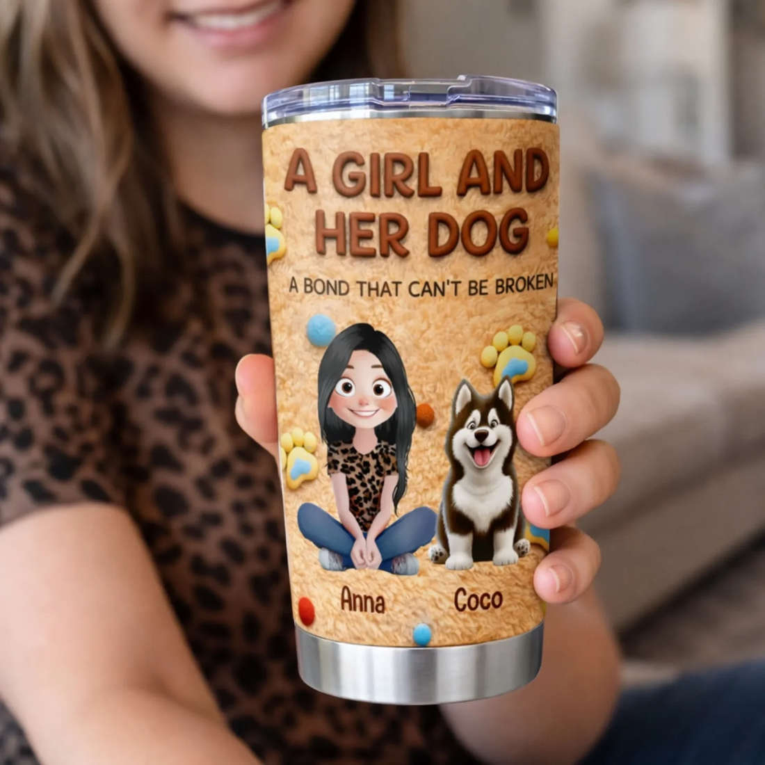 A Girl Her Dog Forever Best Friends Personalized Tumbler Gift For Dog Lovers