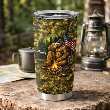 Drinking Beer Avoiding People Personalized Tumbler Camping Gift For Camping Lovers Funny Bigfoot Camping