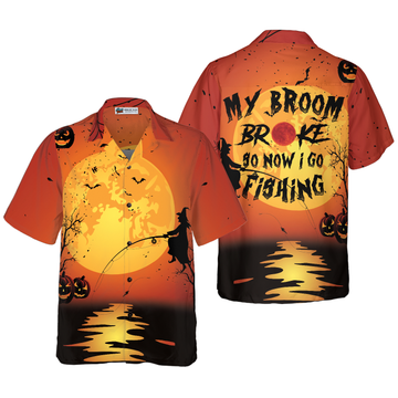 My Broom Broke So I Go Fishing Halloween Shirt, Unique Halloween Shirt For Men And Women