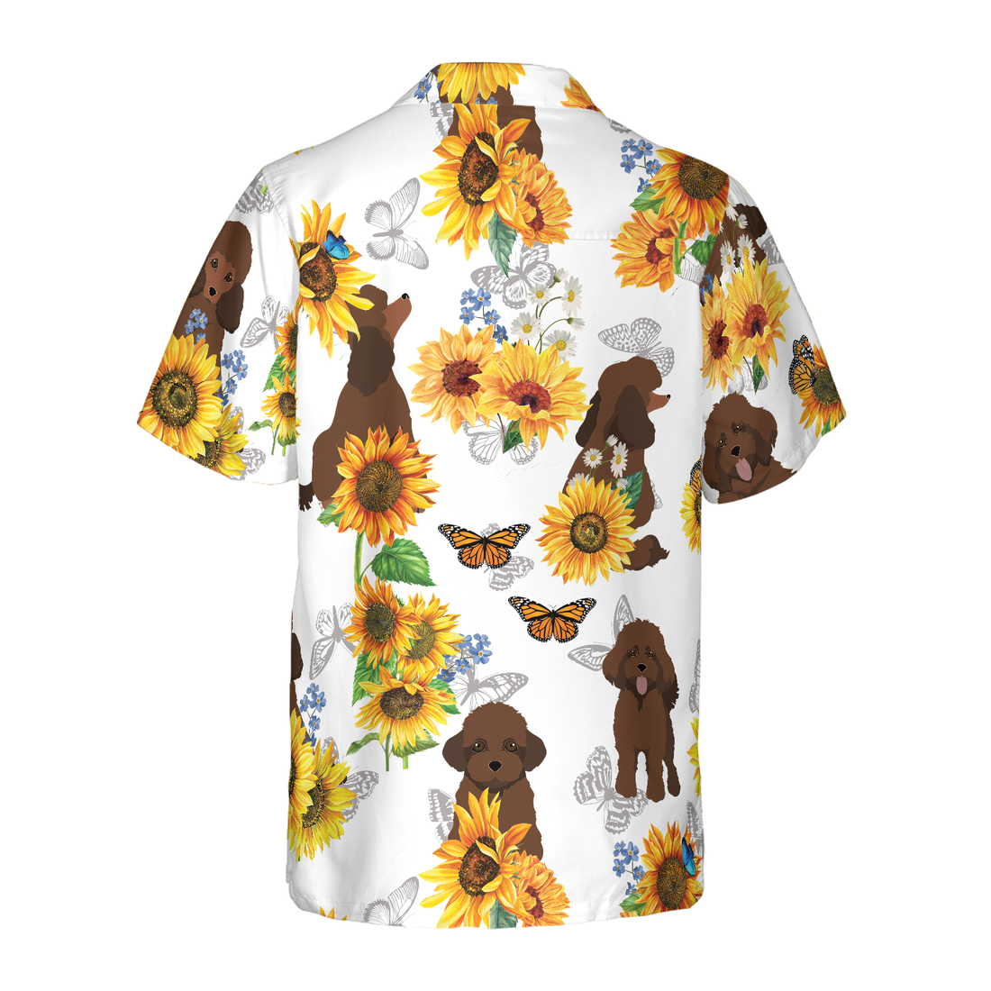 Poodle Lover With Sunflower Hawaiian Shirt