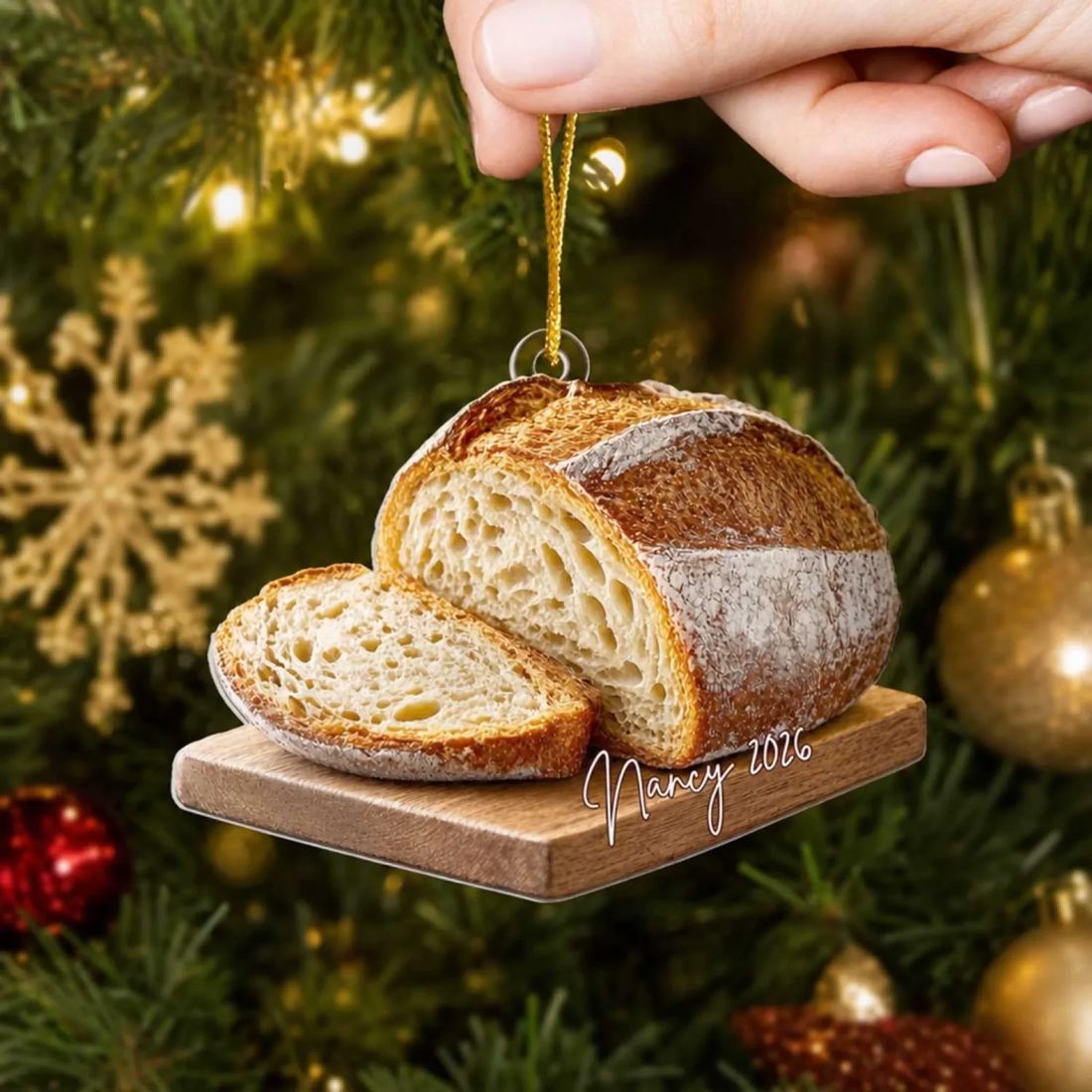 Baking Memories One Loaf At A Time Personalized Acrylic Ornament Custom Baker Name And Year Sourdough Bread Christmas Ornament Bread Lover Gift Home Bakery Keepsake
