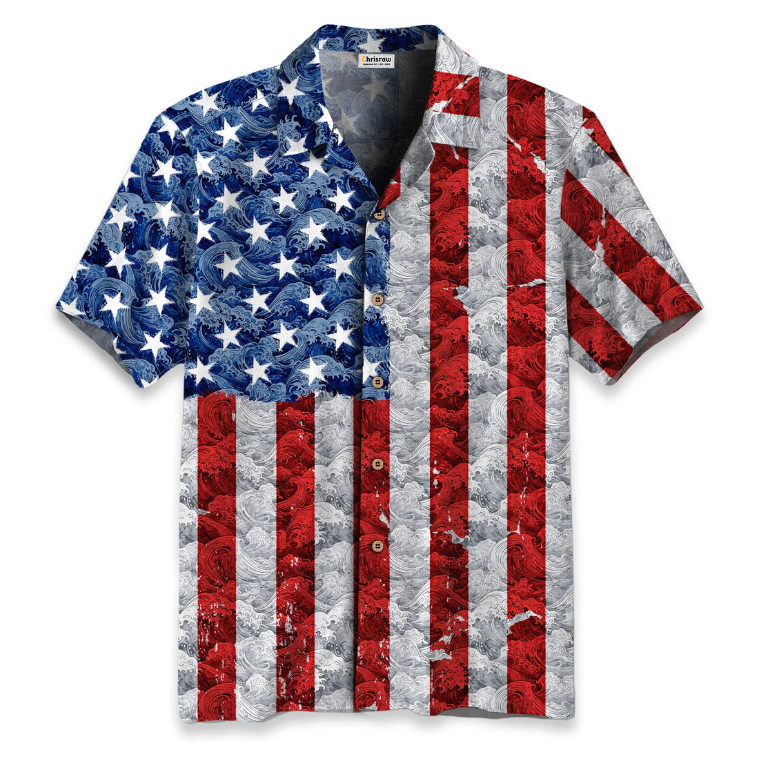 America 250 The Great Wave of Liberty Hawaiian Shirt