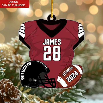American Football Uniform Personalized Acrylic Ornament Christmas Football Ornament For Football Fan