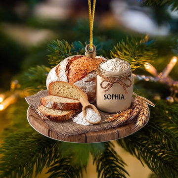 Baking Sweet Christmas Memories Together Personalized Acrylic Ornament Bread Baker Gift Kitchen Holiday Gift