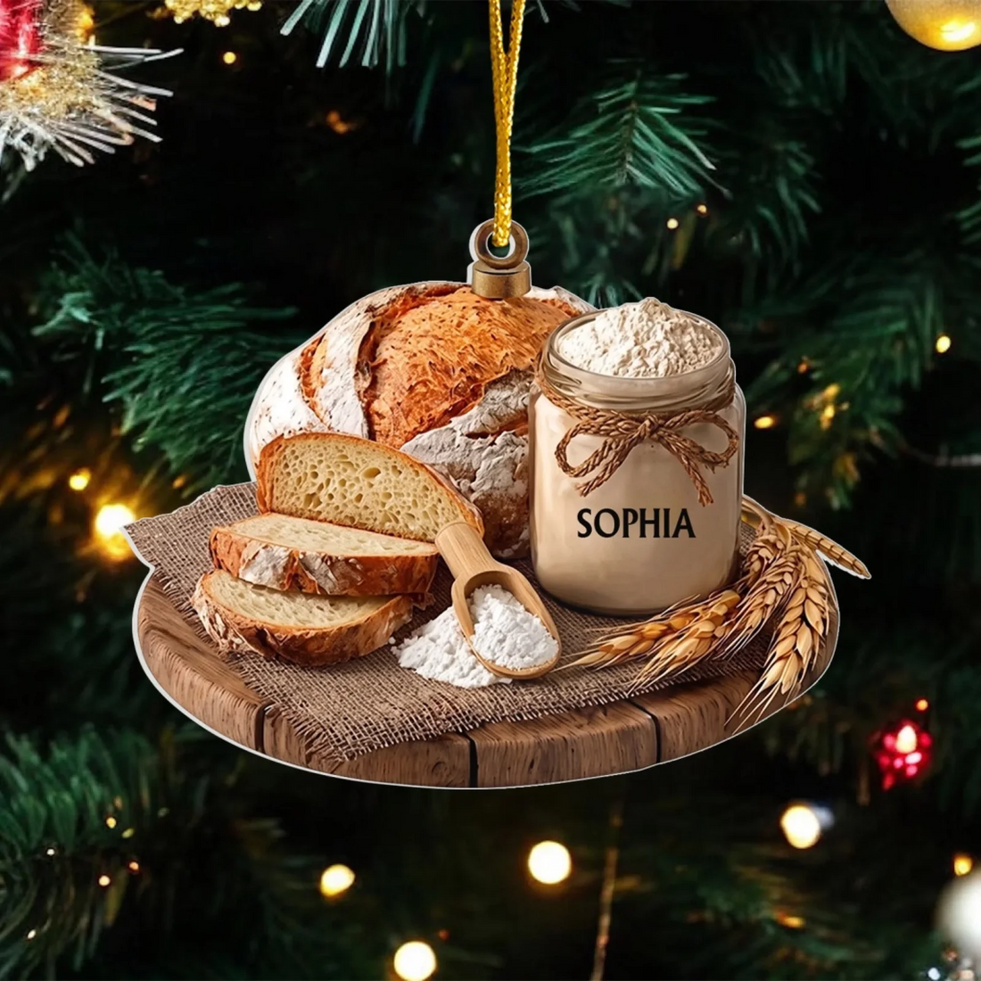 Baking Sweet Christmas Memories Together Personalized Acrylic Ornament Bread Baker Gift Kitchen Holiday Gift