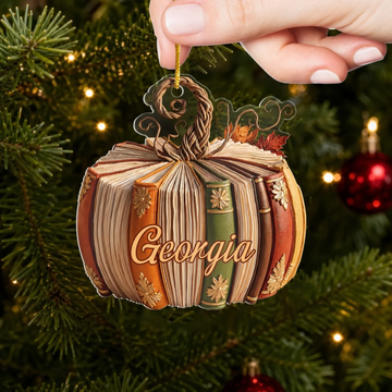 Autumn Stories Come To Life Personalized 3D Relief White Acrylic Ornament Book Lover Gift Fall Home Decor Custom Name Plaque
