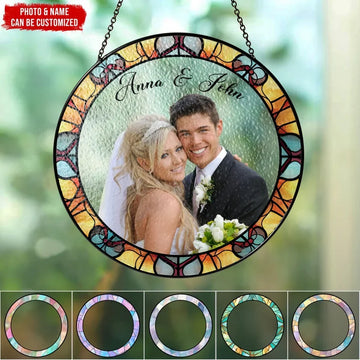 Custom Pet Portrait With Sunflowers Personalized Window Stained Glass Gift For Pet Lovers Custom Pet Photo Gift