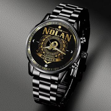 NOLAN - LIFETIME MEMBER - Black Fashion Watch Custom Your Name, Best Family Gifts