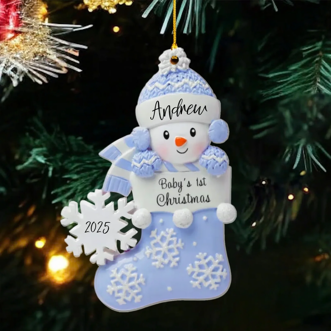 Babys First Christmas Personalized Acrylic Ornament Gift For New Parents