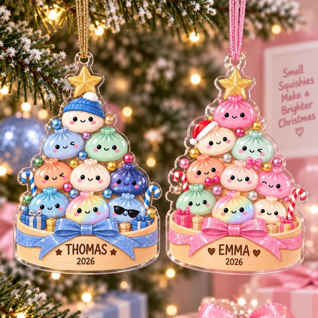 Personalized Squishy Ornament, Custom Name Christmas Ornament, Cute Squishy Lover Gift, Kids Christmas Ornament, Boy Girl Xmas Gift 2026