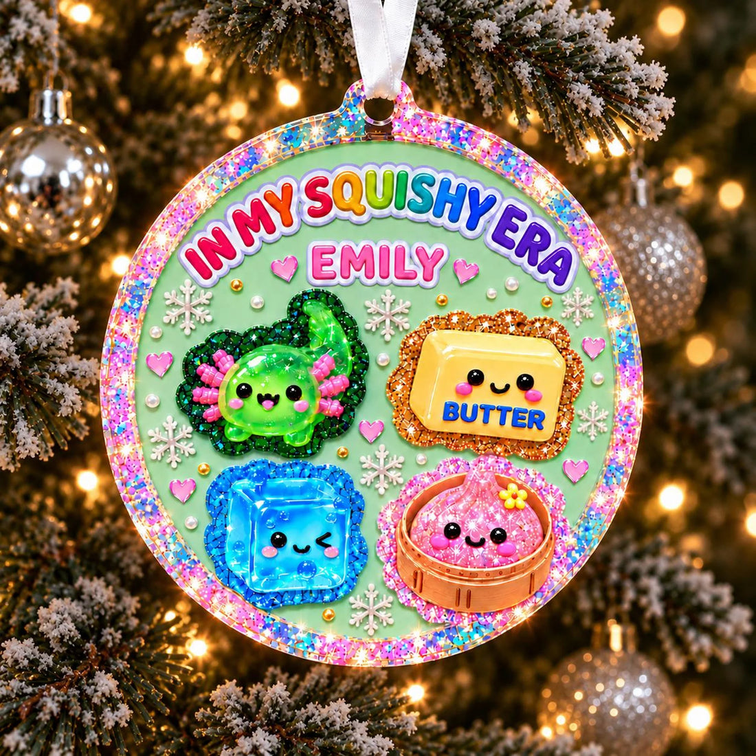 In My Squishy Era Squishy Christmas Ornament, Cute Squishy Lover Gift, Squishy Hunting Squishies, Butter NeeDoh Ornament,Kids Christmas Gift