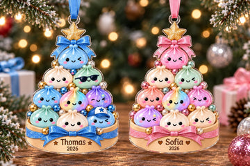 Personalized Squishy Ornament, Custom Name Christmas Ornament, Squishy Collector Gift for Kids, Cute Dumpling Ornament, Boy Girl Xmas Gift