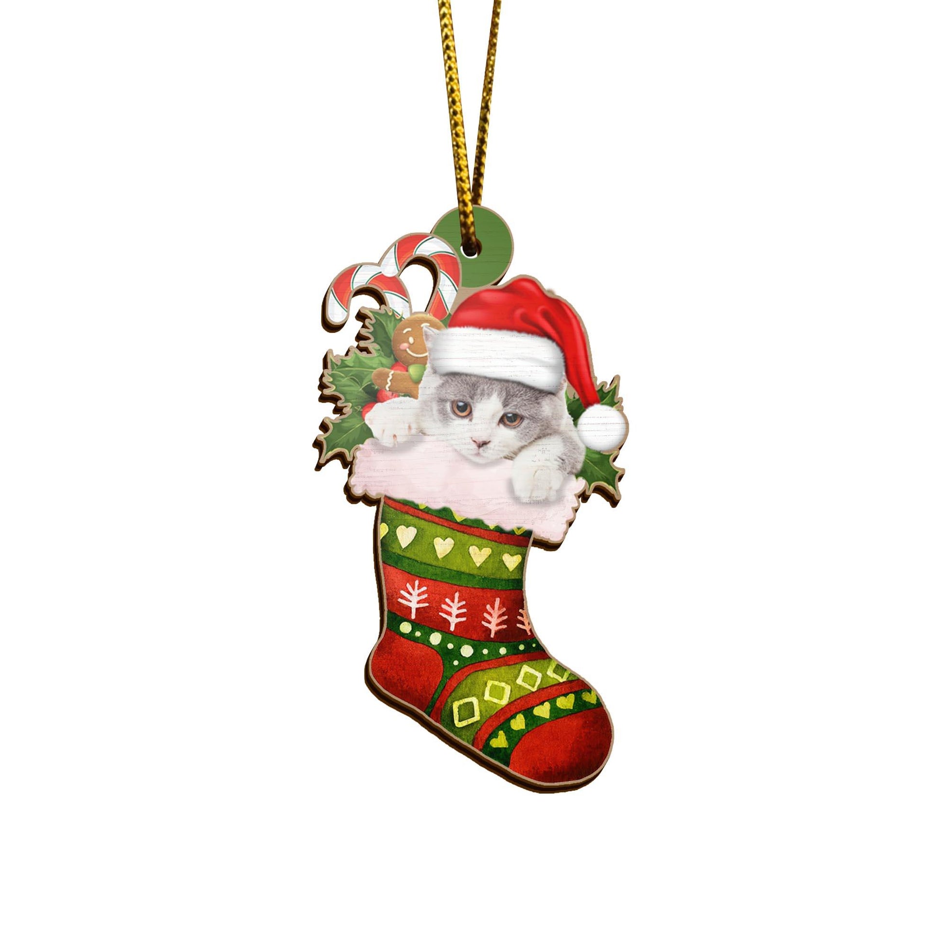 Cute Cat Sock Christmas Ornament, Cat Decor, Cat Gifts, Gifts for Cat Lover, Christmas Ornaments, Christmas Decor, Christmas Tree Decorations