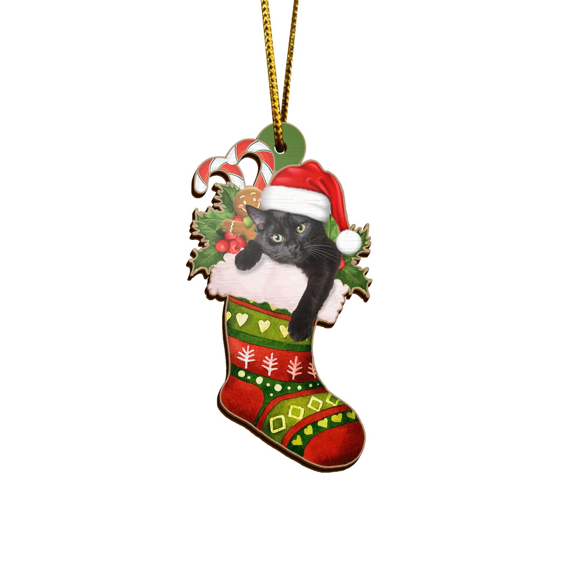 Cute Cat Sock Christmas Ornament, Cat Decor, Cat Gifts, Gifts for Cat Lover, Christmas Ornaments, Christmas Decor, Christmas Tree Decorations