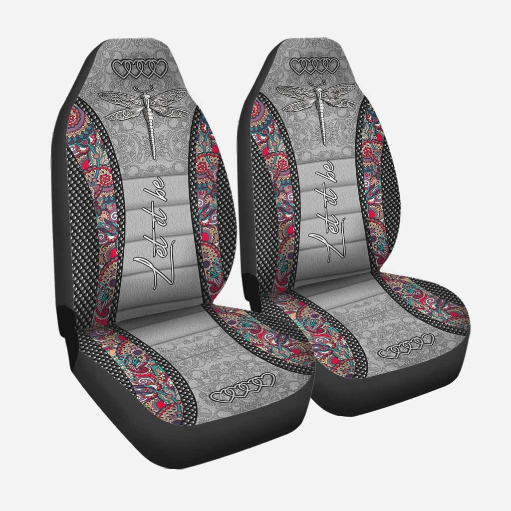3D Full Printed Car Seat Cover, Let It Be Dragonfly Seat Covers, Car Decoration Gift For Her