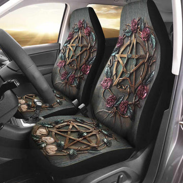 Fron Car Seat Covers With 3D Pattern Print Mystical Witch