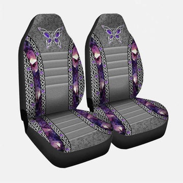 Love Butterflies Purple Galaxy Car Seat Covers, Car Front Seat Cover Winter