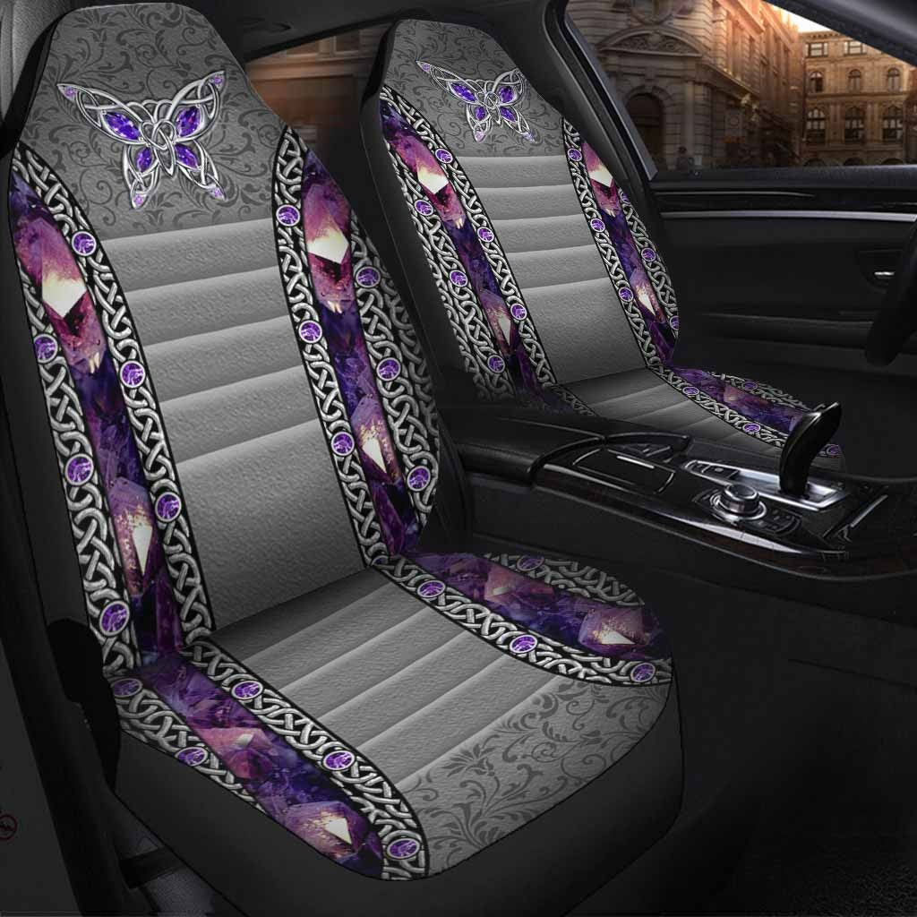 Love Butterflies Purple Galaxy Car Seat Covers, Car Front Seat Cover Winter