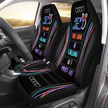 Cute 3DBbowling on Car Seat Cover, The Lane Is Calling Bowling Seat Covers For Auto Car