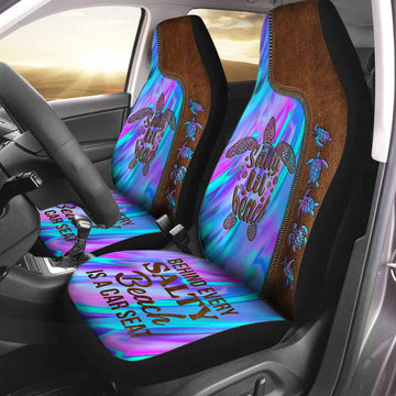 Turtle Car Seat Protectors Behind Every Salty Beach, Turtle Seat Covers With Leather Pattern Print