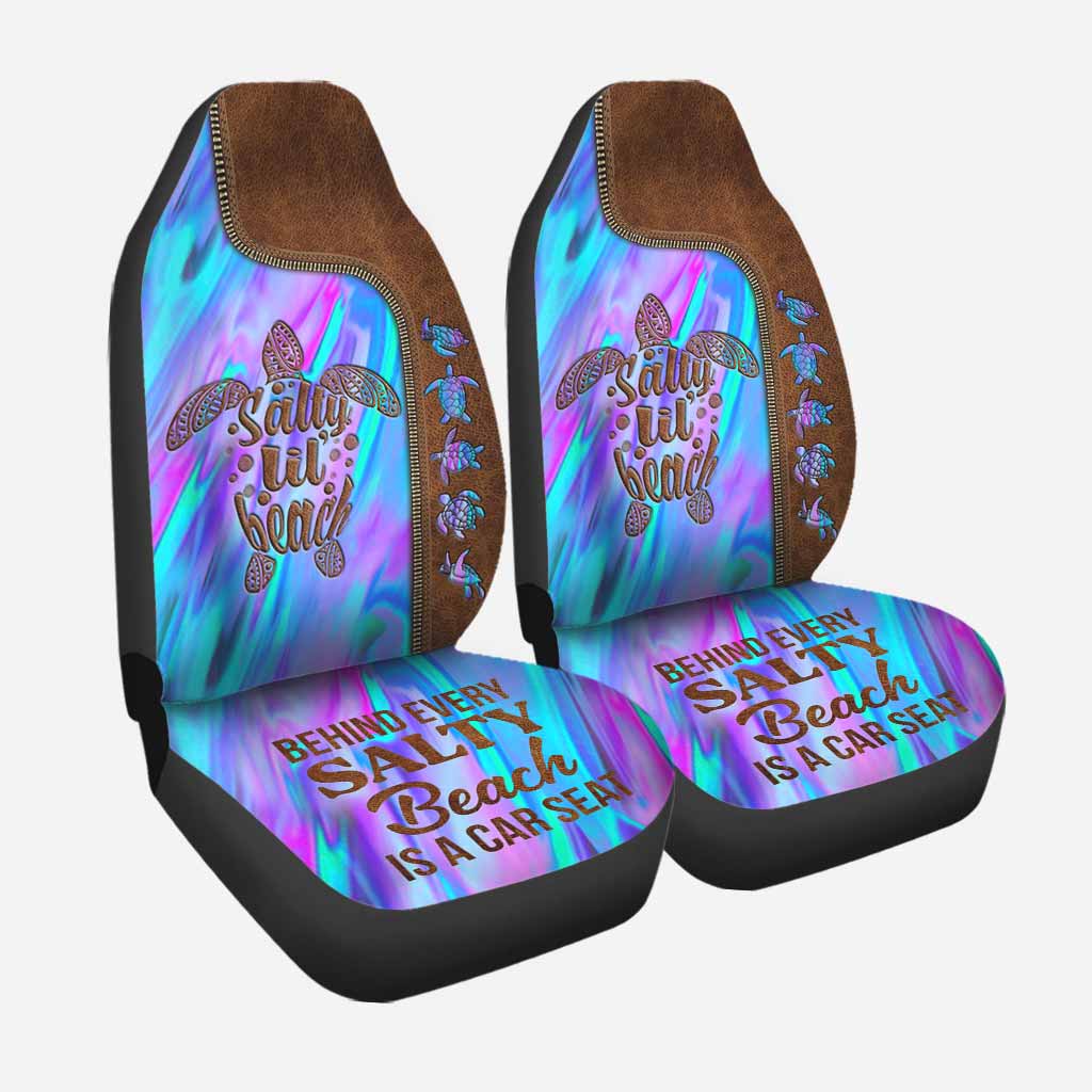 Turtle Car Seat Protectors Behind Every Salty Beach, Turtle Seat Covers With Leather Pattern Print