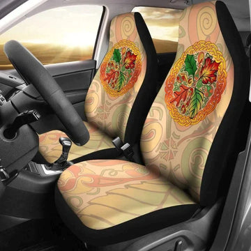 Celtic Autumn Taupe Background Printed Car Seat Covers