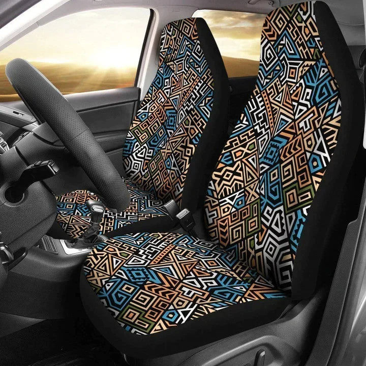 Ethnic Aztec Geometric Pattern Design Printed Car Seat Covers