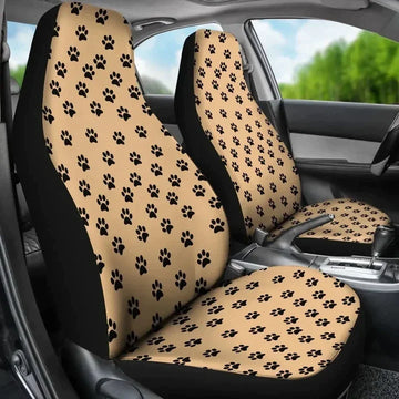 Dog Paw On Beige Background Printed Car Seat Covers