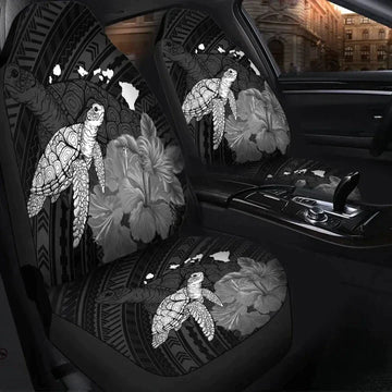 Hawaii Polynesian Hibiscus Turtle Map Printed Car Seat Covers