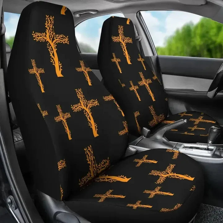 Christian Tree Of Life Cross Printed Car Seat Covers