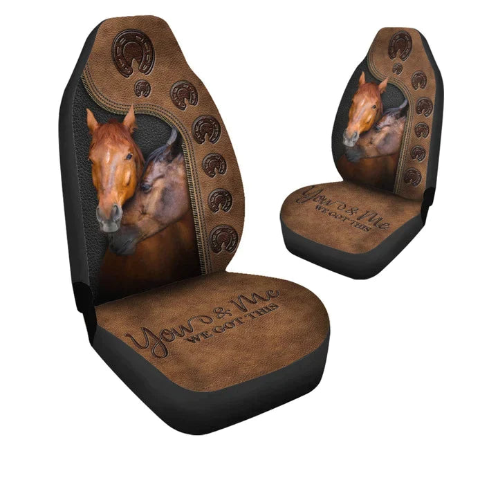 Horse Couple We Got This Car Seat Covers, Front Bucket Seat Cover For Car