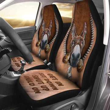 Get In Sit Down Shut Up Hold On Donkeys Seat Cover, Front Bucket Seat Cover For Car