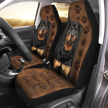 Rottweiler Hold on Funny Car Seat Covers, Front Bucket Seat Cover For Car