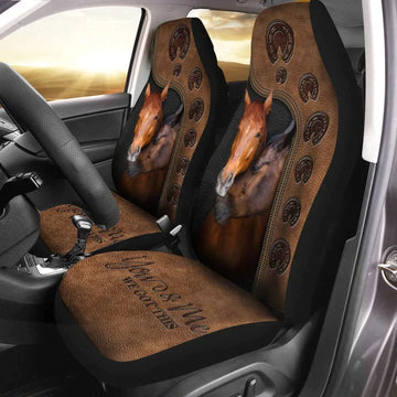 Horse Couple We Got This Car Seat Covers, Front Bucket Seat Cover For Car